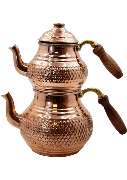 Bakır Dövme Çaydanlık Büyük Boy