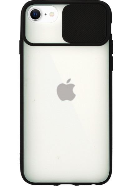 Apple iPhone 8 Kapak Lensi Açılır Kapanır Kamera Korumalı Silikon Kılıf - Siyah fiyatları