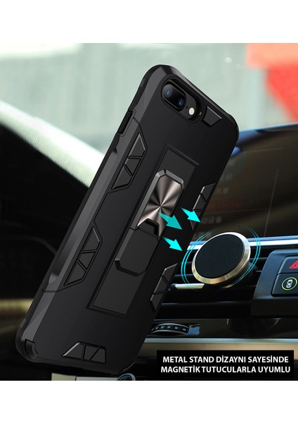 Apple iPhone 12 Kapak Standlı Mıknatıslı Tank Kılıf - Rose Gold