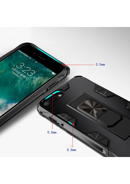 Apple iPhone 11 Kapak Standlı Mıknatıslı Tank Kılıf - Lacivert