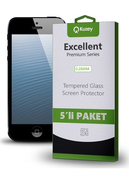 Apple iPhone 5/5s/se Temperli Ekran Koruyucu Cam Ekonomik 5'li Paket fiyatları