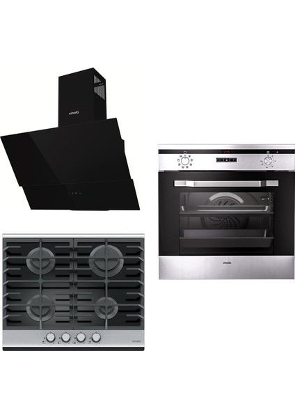 Ankastre Set (MOG.6210.111.01 Inox + MOMO.104.111.01 Inox + MCWB104.111.602)