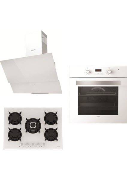 Beyaz Ankastre Set Set 032-B (MOG.7010.111.02 + MOFA.104.111.02 + MCWW104.111.602-03)