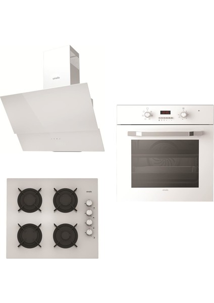 Beyaz Ankastre Set Set 046-B (MOG.6310.111.02 + MOFA.501.111.02 + MCWW130.111.600)