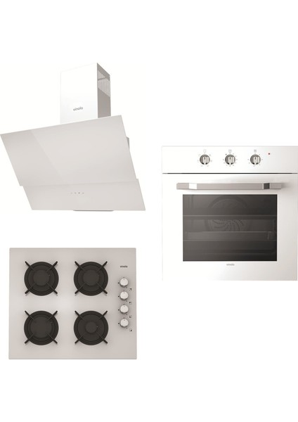 Beyaz Ankastre Set Set 049-B (MOG.6310.111.02 + MOFA.502.111.03 + MCWW104.111.602-03)