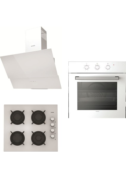 Beyaz Ankastre Set Set 052-B (MOG.6310.111.02 + MOFA.502.111.05 + MCWW104.111.602-03)