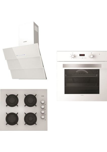 Beyaz Ankastre Set Set 056-B (MOG.6310.111.02 + MOFA.104.111.02 + MCWW105.111.600)