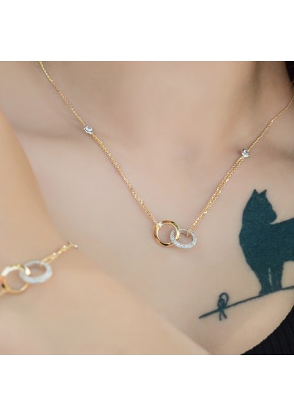 Ayyıldız Kuyumculuk Ayyıldız Kuyumculuk Kadın İç İçe Halka Altın Kolye