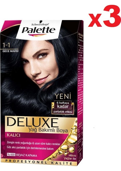 Deluxe 1-1 gece Mavisi 3'lü