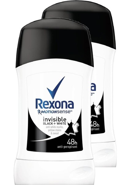 Men Invisible Black White Anti-Perspirant Kadın Roll On 40 ml 2'li Paket