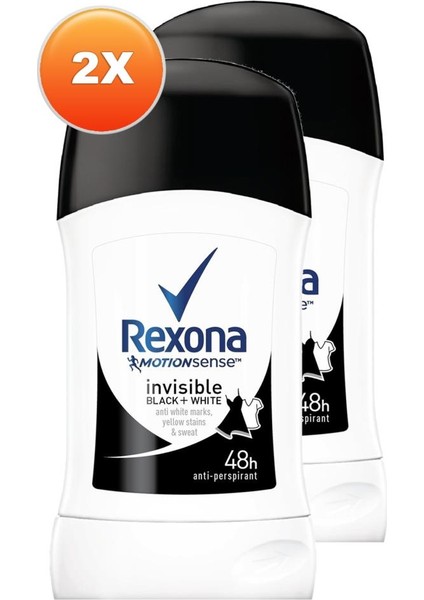 Men Invisible Black White Anti-Perspirant Kadın Roll On 40 ml 2'li Paket