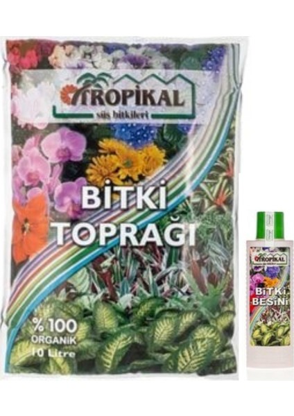 e-Botanik Organik Genel Bitki Toprak 10 lt ve Genel Bitki Besini 225 ml