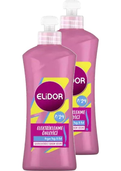 7/24 Krem Elektriklenme Önleyici Saç Şekillendirici 300 ml 2'li Paket