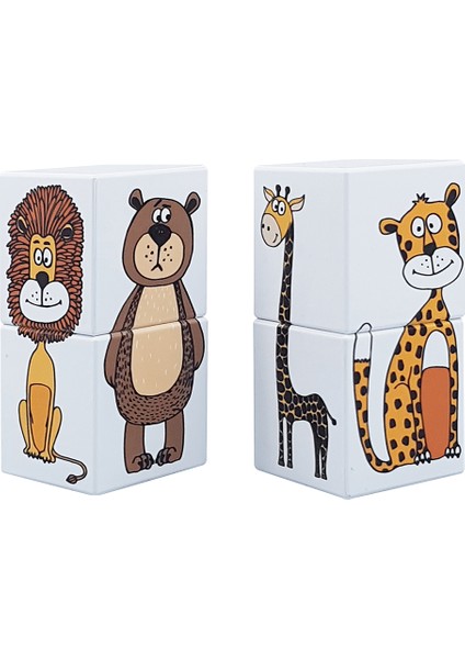 Manyetik Puzzle Hayvanlar İki Parçalı -4 Küp