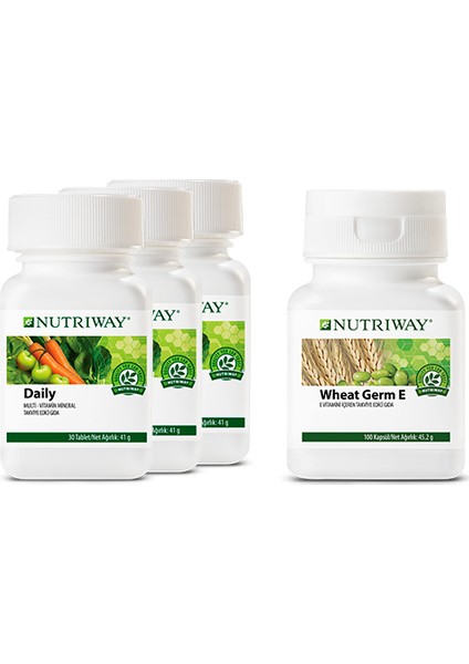 Nutrıway ile Güzelliğinize Destek Seti - Daily x 3 Adet + Wheat Germ E