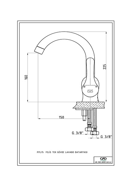 Gpd Felis Tek Gövde Lavabo Bataryası MTL75