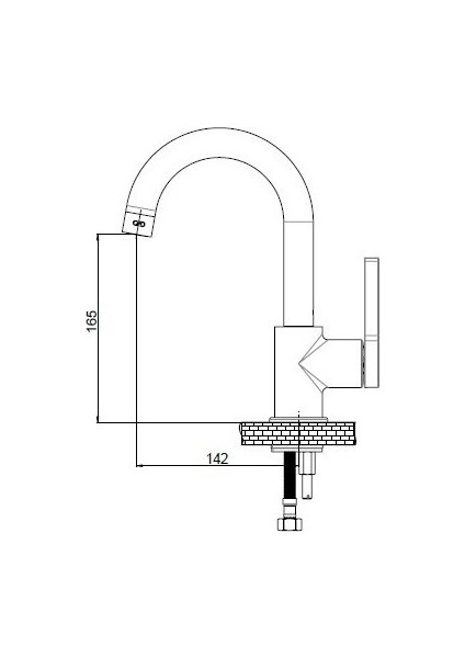 Gildo Tek Gövde Lavabo Bataryası MTL165-S-R