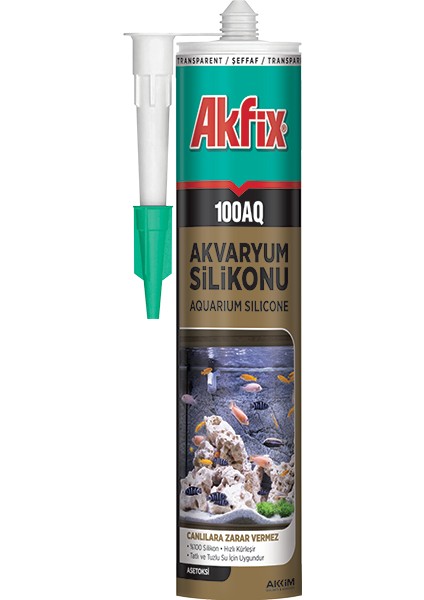 100AQ Akvaryum Silikonu 310 ML Siyah
