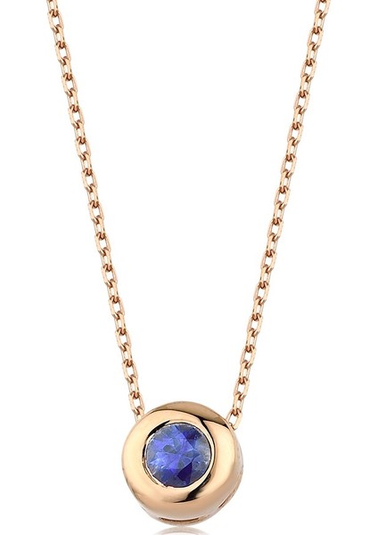 0.21 Karat Natural Safir Tektaş Kolye