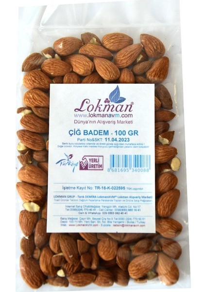Doğal Çiğ Tatlı Badem 100 gr
