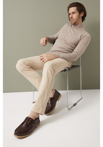 Erkek Deri Ayakkabı 103984 K03 Kahverengi