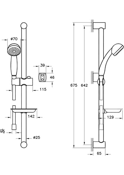 Solo C Sürgülü El Duşu Takımı A45676 fiyatları