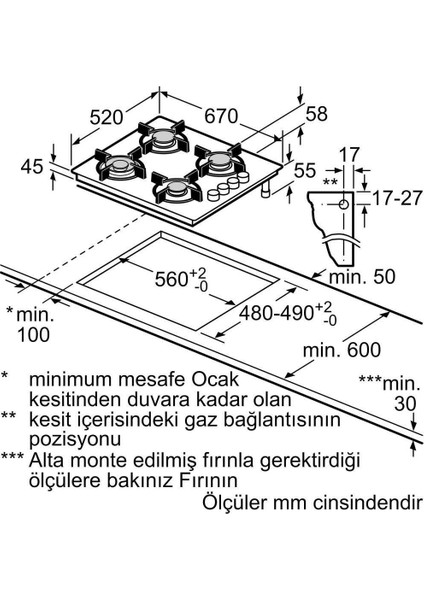 EO7C2PO10O IQ100 67 cm Gazlı Ocak