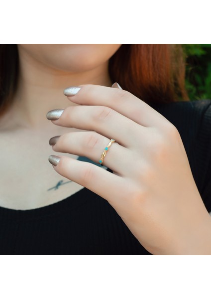 Ayyıldız Kuyumculuk Kadın Üç Firuze Altın Yüzük