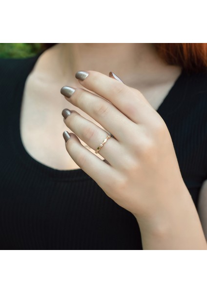 Ayyıldız Kuyumculuk Kadın Tria Taşlı Altın Yüzük