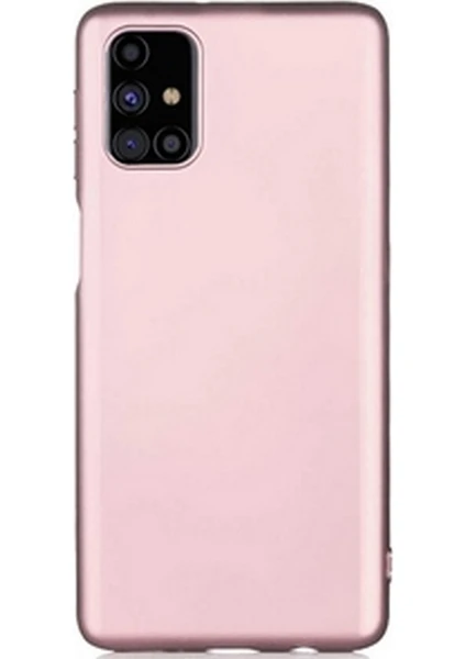 Case 4U Samsung Galaxy M31S Uyumlu Kılıf Klasik Mat Renkli Yumuşak Premier Silikon Rose Gold