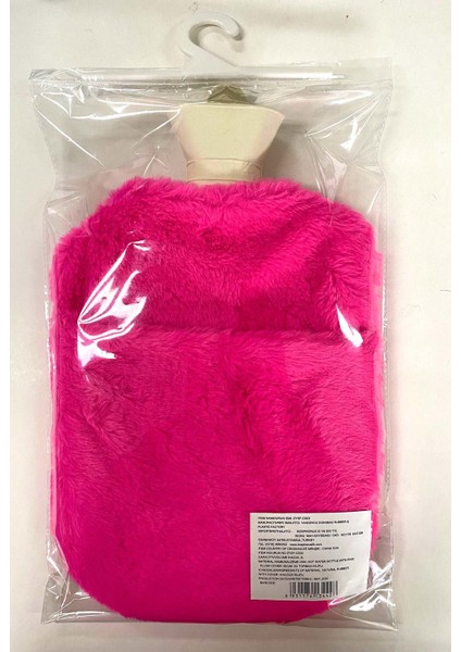 Sıcak Su Torbası Cepli Model Peluş,pembe Renkli Termofor 35X23X2CM 2 lt