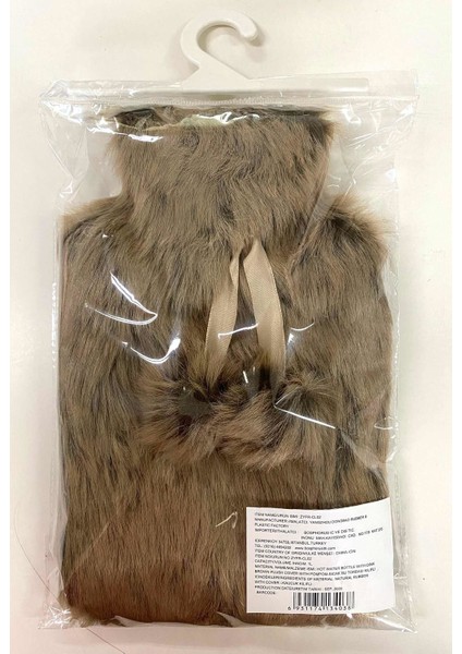 Sıcak Su Torbası Peluş Ponponlu Kahverenkli Termofor 28X18X2CM 1 lt fiyatları