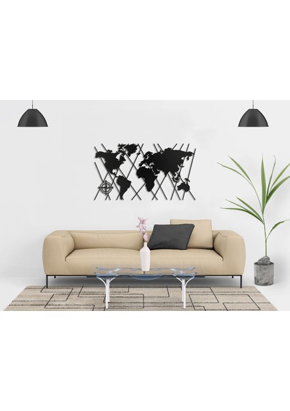 Metal Dünya Haritası Metal Duvar Dekorasyonu 145 x 80 cm fiyatları