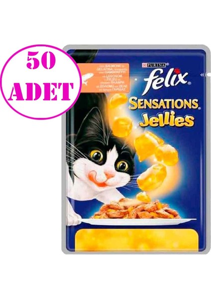 Sensations Somonlu ve Karidesli Yaş Kedi Maması 85 gr 50 Adet