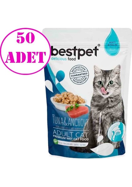 Jelly Ton ve Hamsili Kedi Maması 85 gr 50 Adet