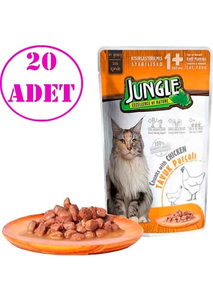 Kısır Kedi Konservesi Tavuklu Jelli 100 Gr 20 AD