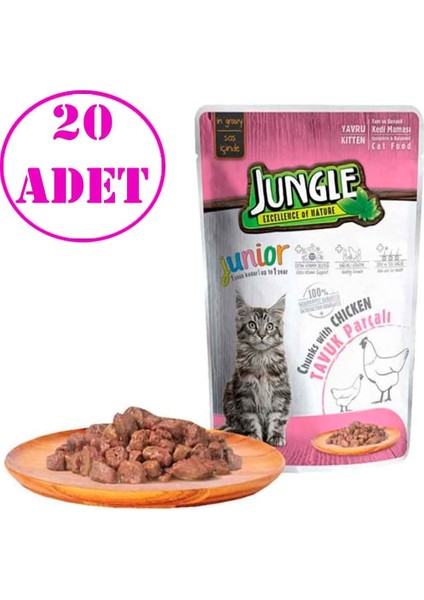 Yavru Kedi Konservesi Tavuklu Jelli 100 Gr 20 AD