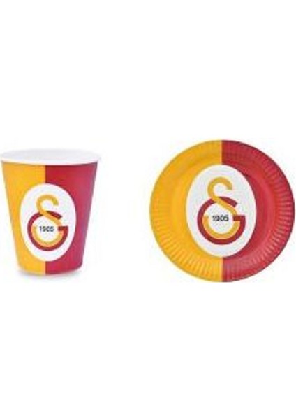 Morbeyazhome Galatasaray Temalı Tabak Bardak Doğum Günü Parti Seti 16 Parça