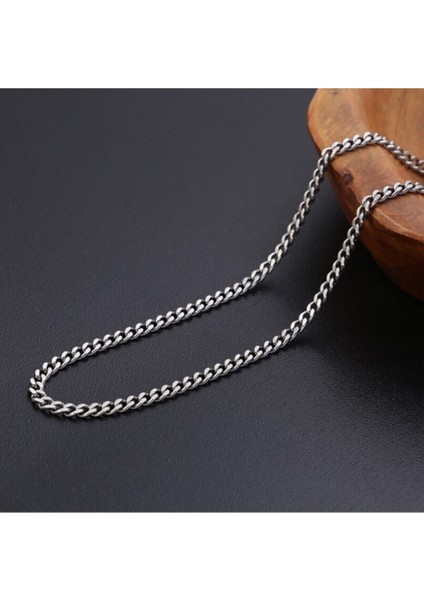 X-Lady Gümüş Modeli Cadena Unisex Bakla Kuban Salaş Zincir 70 cm