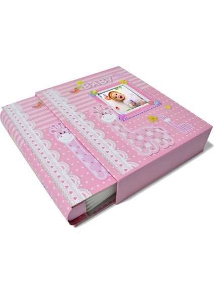 15X21 100'LÜK Kutulu Kız Çocuk Bebek Albümü - Pembe