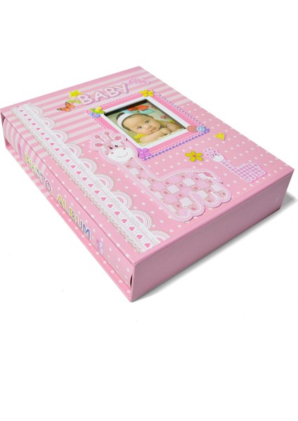 15X21 100'LÜK Kutulu Kız Çocuk Bebek Albümü - Pembe modelleri