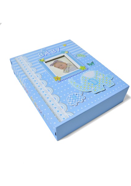 15X21 100'LÜK Erkek Çocuk Bebek Çocuk Fotoğraf Albüm - Mavi fiyatları