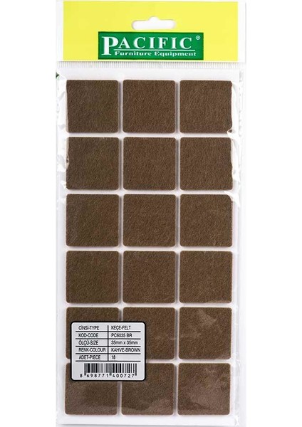 Pacıfıc Keçe 35 x 35 mm Kanepe Sehpa Sandalye İçin Zemin Koruyucu