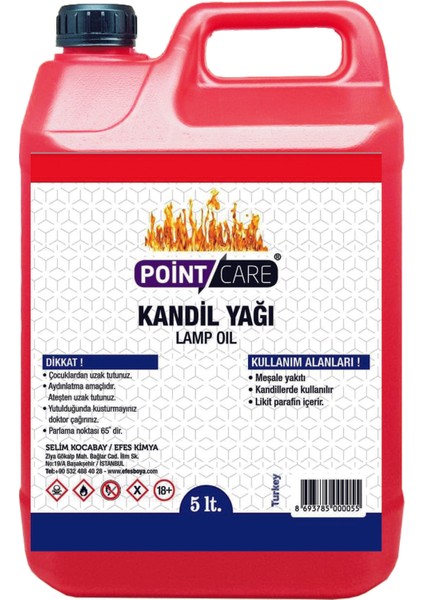 Dünya Magnet Kandil Yağı, Kırmızı Gaz Lambası Yağı Kokusuz Dumansız Iç Mekan (5 Lt)