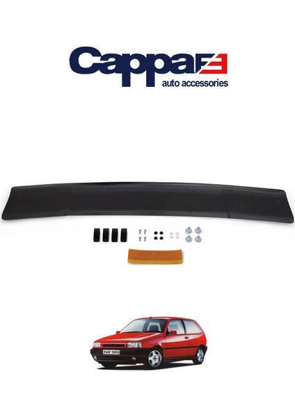 Fiat Tipo Ön Kaput Koruyucu Rüzgarlık Deflektör Akrilik ABS 4mm Parlak Siyah 1988-2000