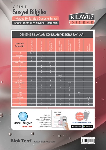 Bloktest Yayınları 7. Sınıf Sosyal Bilgiler Kılavuz Deneme