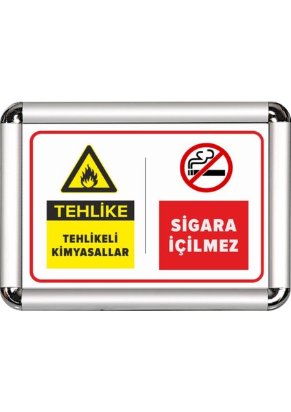 Tehlikeli Kimyasallar A3 Cerceveli Uyarı ve Yönlendirme Levhası