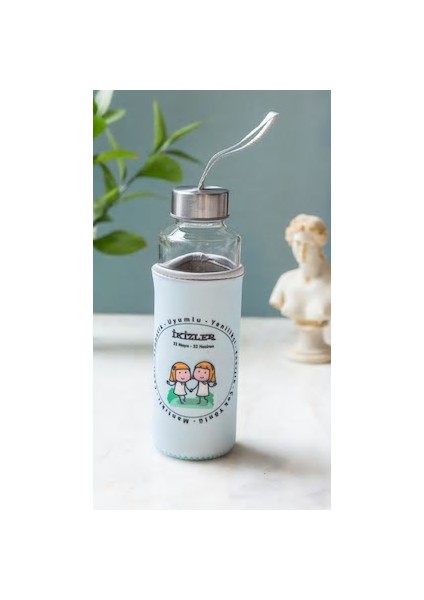 Tekno Istanbul Burç Kılıflı Matara 400 ml Ikizler Mavi