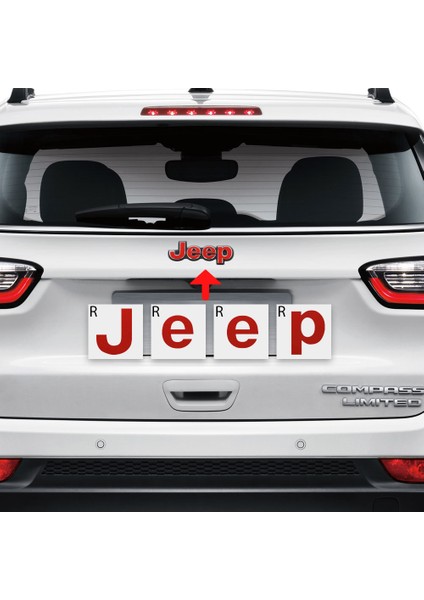 Jeep Compass Mp 2017 - 2020 Ön ve Arka Jeep Amblem Sticker Set Karbon Fiber fırsatları