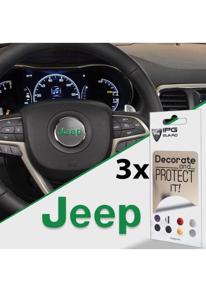 Jeep 2014 - 2020 Logo Yazı Sticker 3 Adet Set